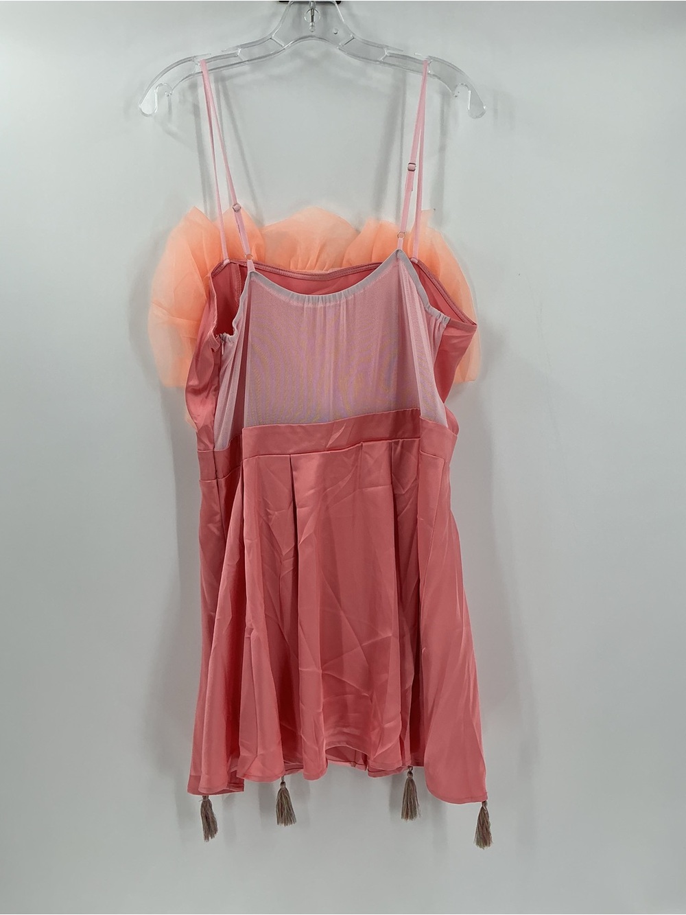 Peach & Coral Ruffle Bust Mini Dress - Picture 2 of 8